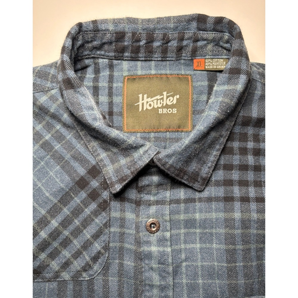 Howler Bros. Men's Flannel Blue Shooting Shirt | XL - Picture 2 of 5